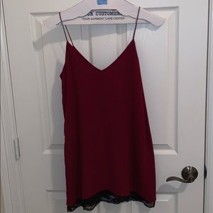 Dark red and lace mini dress